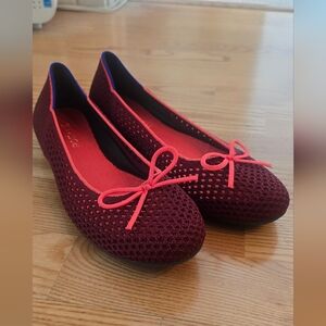 Rothy's Ballet Flats Burgundy With Bow Size 9 M